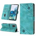 For Samsung Galaxy S20 Skin-feel Embossed Leather Phone Case(Green) - 1