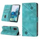 For Samsung Galaxy S20+ Skin-feel Embossed Leather Phone Case(Green) - 1