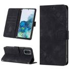 For Samsung Galaxy S20+ Skin-feel Embossed Leather Phone Case(Black) - 1