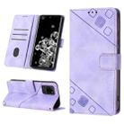 For Samsung Galaxy S20 Ultra Skin-feel Embossed Leather Phone Case(Light Purple) - 1