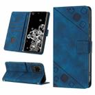 For Samsung Galaxy S20 Ultra Skin-feel Embossed Leather Phone Case(Blue) - 1