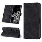 For Samsung Galaxy S20 Ultra Skin-feel Embossed Leather Phone Case(Black) - 1