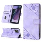 For Motorola Moto G Stylus 5G 2023 Skin-feel Embossed Leather Phone Case(Light Purple) - 1