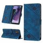 For Motorola Moto G Stylus 5G 2023 Skin-feel Embossed Leather Phone Case(Blue) - 1