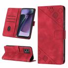 For Motorola Moto G Stylus 5G 2023 Skin-feel Embossed Leather Phone Case(Red) - 1