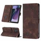 For Motorola Moto G Stylus 5G 2023 Skin-feel Embossed Leather Phone Case(Brown) - 1