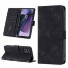 For Motorola Moto G Stylus 5G 2023 Skin-feel Embossed Leather Phone Case(Black) - 1