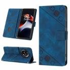 For OnePlus Ace 2 5G / 11R 5G Skin-feel Embossed Leather Phone Case(Blue) - 1
