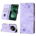 For OPPO Find X6 Skin-feel Embossed Leather Phone Case(Light Purple) - 1