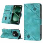 For OPPO Find X6 Skin-feel Embossed Leather Phone Case(Green) - 1