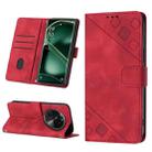 For OPPO Find X6 Skin-feel Embossed Leather Phone Case(Red) - 1