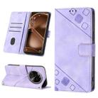 For OPPO Find X6 Pro Skin-feel Embossed Leather Phone Case(Light Purple) - 1