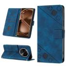 For OPPO Find X6 Pro Skin-feel Embossed Leather Phone Case(Blue) - 1