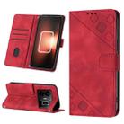 For Realme GT Neo 5 5G / GT3 Skin-feel Embossed Leather Phone Case(Red) - 1