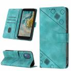 For Nokia C02 Skin-feel Embossed Leather Phone Case(Green) - 1