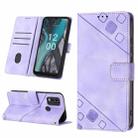 For Nokia C22 Skin-feel Embossed Leather Phone Case(Light Purple) - 1