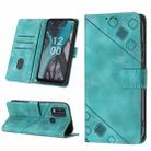 For Nokia C22 Skin-feel Embossed Leather Phone Case(Green) - 1