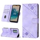 For Nokia G22 Skin-feel Embossed Leather Phone Case(Light Purple) - 1