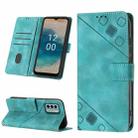 For Nokia G22 Skin-feel Embossed Leather Phone Case(Green) - 1