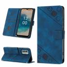 For Nokia G22 Skin-feel Embossed Leather Phone Case(Blue) - 1