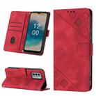 For Nokia G22 Skin-feel Embossed Leather Phone Case(Red) - 1