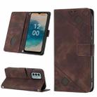 For Nokia G22 Skin-feel Embossed Leather Phone Case(Brown) - 1