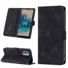 For Nokia G22 Skin-feel Embossed Leather Phone Case(Black) - 1