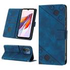 For Xiaomi Poco C55 / Redmi 12C / 11A Skin-feel Embossed Leather Phone Case(Blue) - 1