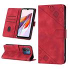 For Xiaomi Poco C55 / Redmi 12C / 11A Skin-feel Embossed Leather Phone Case(Red) - 1