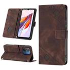 For Xiaomi Poco C55 / Redmi 12C / 11A Skin-feel Embossed Leather Phone Case(Brown) - 1