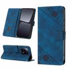 For Xiaomi 13 Skin-feel Embossed Leather Phone Case(Blue) - 1