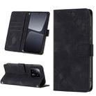 For Xiaomi 13 Skin-feel Embossed Leather Phone Case(Black) - 1