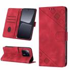For Xiaomi 13 Pro Skin-feel Embossed Leather Phone Case(Red) - 1