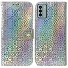 For Nokia G22 Colorful Magnetic Buckle Leather Phone Case(Silver) - 1