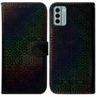 For Nokia G22 Colorful Magnetic Buckle Leather Phone Case(Black) - 1