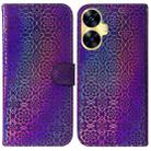 For Realme C55 Colorful Magnetic Buckle Leather Phone Case(Purple) - 1