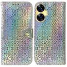 For Realme C55 Colorful Magnetic Buckle Leather Phone Case(Silver) - 1