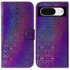 For Google Pixel 8 Colorful Magnetic Buckle Leather Phone Case(Purple) - 1