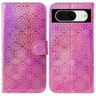 For Google Pixel 8 Colorful Magnetic Buckle Leather Phone Case(Pink) - 1