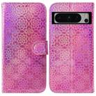 For Google Pixel 8 Pro Colorful Magnetic Buckle Leather Phone Case(Pink) - 1