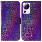 For Xiaomi 13 Lite / Civi 2 Colorful Magnetic Buckle Leather Phone Case(Purple) - 1