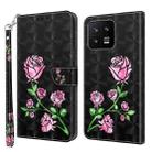 For Xiaomi 13 3D Painted Pattern Leather Phone Case(Rose) - 1