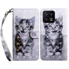 For Xiaomi 13 3D Painted Pattern Leather Phone Case(Smile Cat) - 1