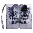 For Xiaomi 13 Pro 3D Painted Pattern Leather Phone Case(Husky) - 1