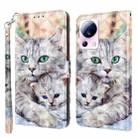 For Xiaomi 13 Lite 3D Painted Pattern Leather Phone Case(Two Loving Cats) - 1