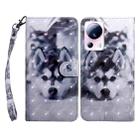 For Xiaomi 13 Lite 3D Painted Pattern Leather Phone Case(Husky) - 1