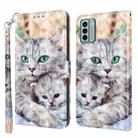 For Nokia G22 3D Painted Pattern Leather Phone Case(Two Loving Cats) - 1