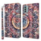 For Nokia G22 3D Painted Pattern Leather Phone Case(Colorful Mandala) - 1