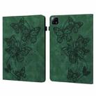 For Xiaomi Pad 6 Embossed Butterfly Pattern Leather Tablet Case(Green) - 1