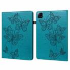 For Xiaomi Pad 6 Embossed Butterfly Pattern Leather Tablet Case(Blue) - 1